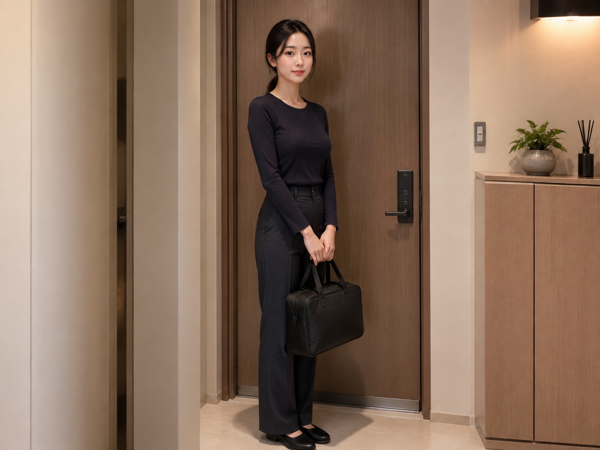 서울 종로구 방문 홈케어 일정을 준비하는 젊은 성인 한국 여성 관리사
